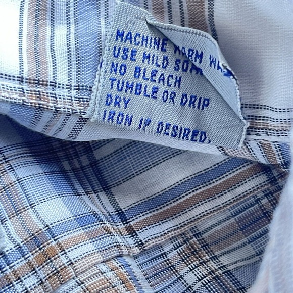 Back Bay Rowing Co. Shirt Mens Large Plaid Button Up Long Sleeve Blue Brown - Picture 6 of 10